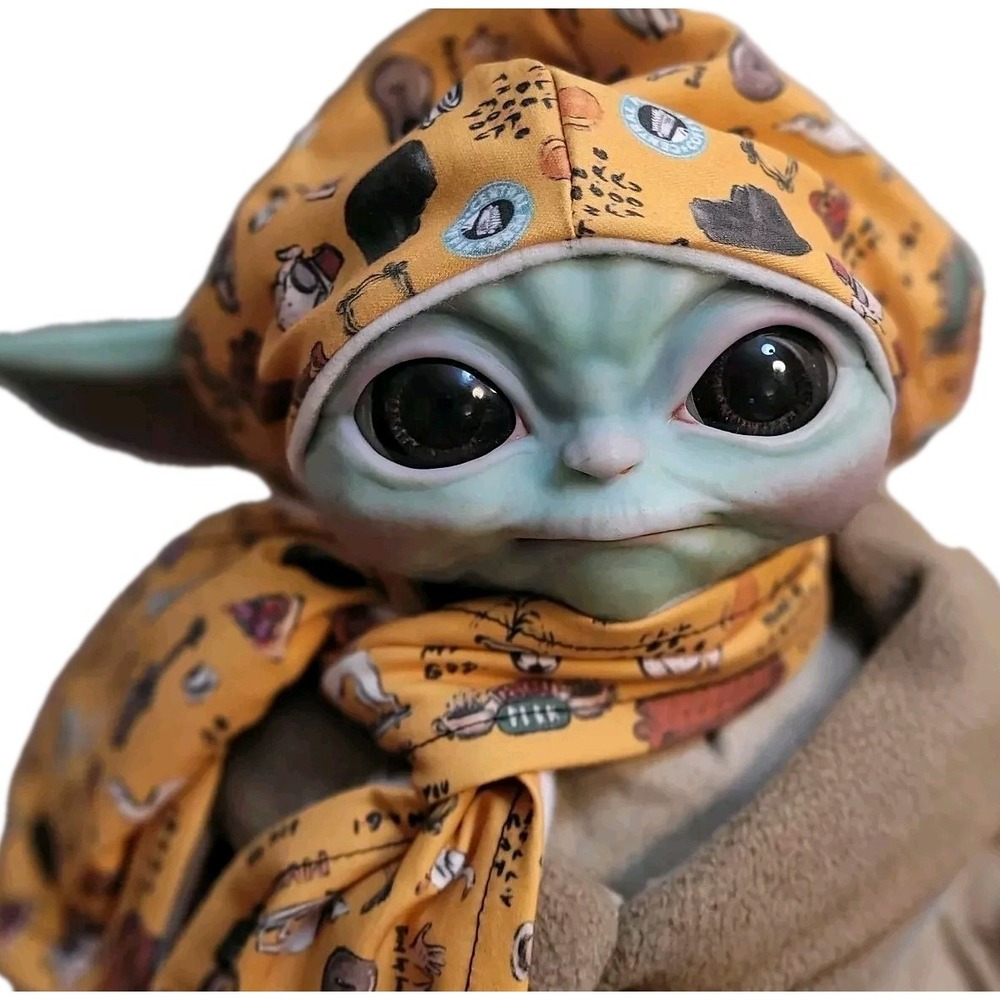 2pc. Hat Scarf Thanksgiving FRIENDS fits 11" Baby Yoda/ Sideshow Life-size Grogu